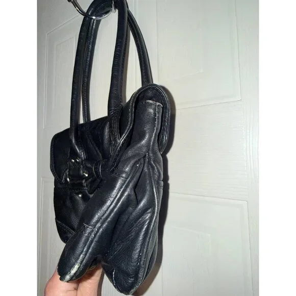 Xude London Black Soft Genuine Leather Shoulder Bag With Bow Leather - Picture 5 of 13